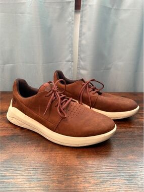 Timberland Men’s Brown Leather Casual Sneakers Size 8.5 A2GY8
